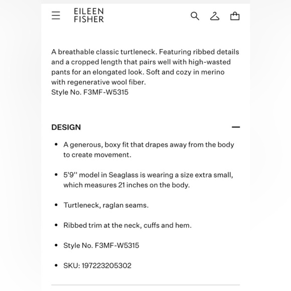 EILEEN FISHER Regenerative Wool Merino Jersey Turtleneck Top in Seaglass - Picture 10 of 11